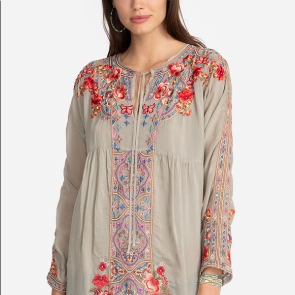 Johnny Was Alora Grain Rayon Tunic Blouse M NWT - Picture 7 of 9